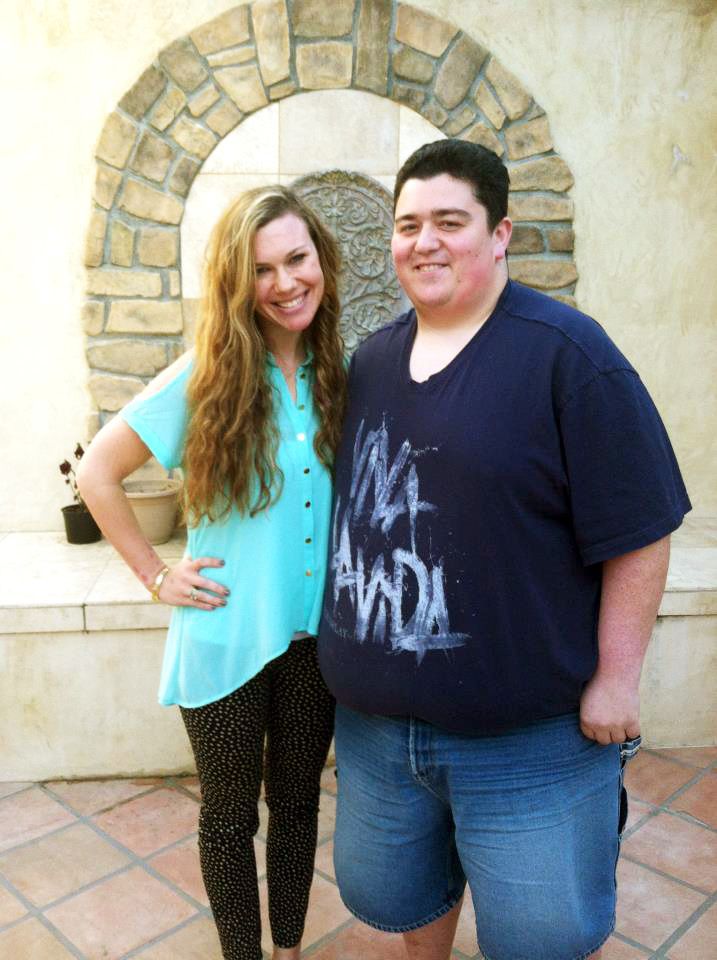 ***EXCLUSIVE*** CALIFORNIA - FEBRUARY 2013: Collect photograph of Lizzie Elsburg and fiance Chris Glasgow on the day they met at Pacific Shores Hospital in 2012 in California. An anorexic woman and an obese man who met while they were both at an eating disorder clinic are planning to get married. Lizzie Elsburg, 24, weighed just six and a half stone when she met 30 stone Chris Glasgow, 28, during therapy sessions at Pacific Shores Hospital in California. Chris, now 25 stone, left the clinic in January and moved to Virginia be near Lizzie, who now weighs nine stone, and the couple got engaged a few weeks later. Lizzie is now helping Chris stick to a healthy diet and an exercise regime - and has told her fiancé he needs to keep losing weight before she will marry him. PHOTOGRAPH BY Markus Zeffler / Barcroft USA UK Office, London. T +44 845 370 2233 W www.barcroftmedia.com USA Office, New York City. T +1 212 796 2458 W www.barcroftusa.com Indian Office, Delhi. T +91 11 4053 2429 W www.barcroftindia.com