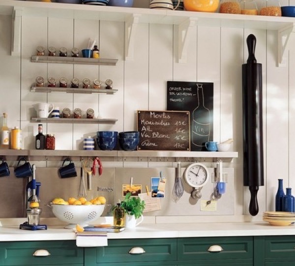White Countertop Plank Wall Smart Kitchen Small Appliance Storage Ideas
